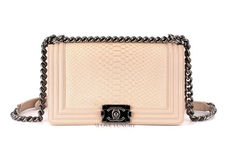 chanel boy bag python ruthenium back